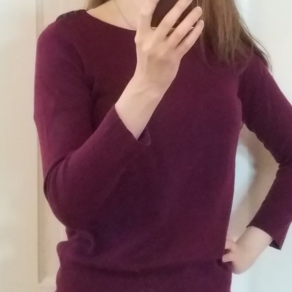 LIMITED Lightweight Wool Blend Sweater Purple M - Picture 9 of 9